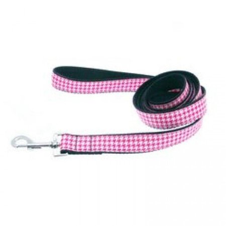MIRAGE PET PRODUCTS Pink Houndstooth Nylon Dog Leash0.63 in. x 4 ft. 125-242 5804